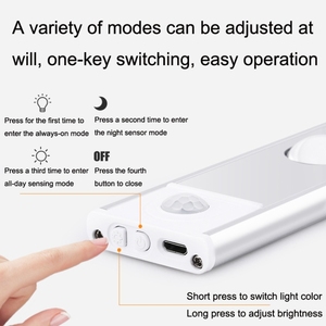 Barra de luz LED inteligente ultrafina de alta calidad con sensor de cuerpo humano, longitud: 40cm espacio plata <span class=keywords><strong>libro</strong></span> <span class=keywords><strong>linterna</strong></span> ornamento soporte LED - Product Image 3