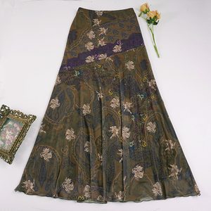 Vestido Largo Ajustado Vintage con Cintura Natural, Estampado Floral, Falda en Línea A, Fruncido, Sexy, que Realza las Curvas, de Verano, de Secado Rápido, el Más Vendido - Product Image 2