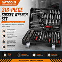 Ensemble d'outils de réparation automobile professionnel de 216 pièces, clés à cliquet en acier au chrome-vanadium, douilles pour voitures, clés combinées, boîte à outils