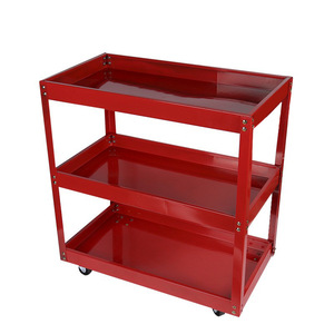 Three Tier Metal <b>Tool</b> <b>Cart</b> 50x40x30cm With Wheels For Garage Storage - Product Image 3