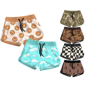 All'ingrosso costume da bagno estivo per bambini personalizzato Smiley mimetico stampa per bambini pantaloncini da bagno elastici in vita - Product Image 1