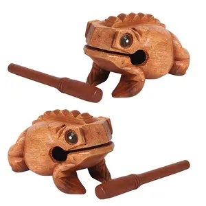 Factory Supply Music Wooden Frog Guiro Percussion Instrument Baby Toys