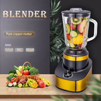 Mixeur Électrique Multifonctionnel Personnalisé 1,5 L Haute Vitesse avec Bol en Verre et Boîtier en Acier Inoxydable pour Usage Domestique, Broyage de Glace, Vitesses Variables