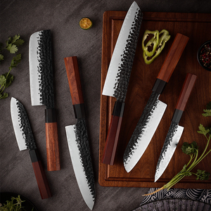 Grandsharp Ensemble de <span class=keywords><strong>couteaux</strong></span> de cuisine forgés à suspendre Japonais AUS10 Chef en acier Santoku Nakiri Kiritsuke <span class=keywords><strong>Couteaux</strong></span> utilitaires Sashimi Couteau à sushi - Product Image 2