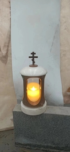 Cimetière Granit Pierre Tombe Mémorial Lumière Lampes Lanterne Kits Lanterne pour Funérailles Cimetière Lumière avec Croix Lampe pour Pierre Tombale - Product Image 4