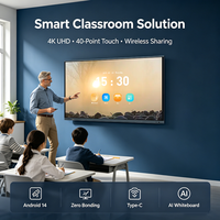 Tableau interactif tactile Android/Windows 12e génération I5 de 65/75 pouces, tableau d'enseignement éducatif, 40 points tactiles, nouveau style en stock