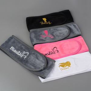 Zachte Spa Gezichtshaar Band Velcro Verstelbare Make-Up Badstof Stretch Head Wrap Beauty Douche Spa Hoofdband - Product Image 2