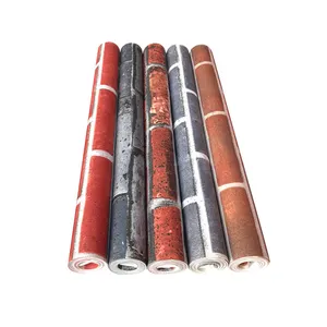 3Dレンガ壁紙赤レンガパターン卸売家の装飾灰色のレンガ壁紙ロール