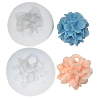 Moule en Gel de silice pour fleurs de noël, hortensia, encens, gypse, bougies, hortensia, sucre, chocolat