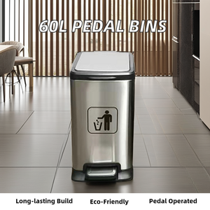 Công suất lớn PEDAL-Operated thép không gỉ tái chế <span class=keywords><strong>bin</strong></span> cho nhà và nhà bếp Thương mại Thùng rác có thể sử dụng - Product Image 4