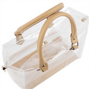 Women's New Arrival Trendy Korean Style PVC Transparent Magnetic Buckle Closure Love <b>Bow</b> Print Embossed Macaroon <b>Large</b> - Product Image 2