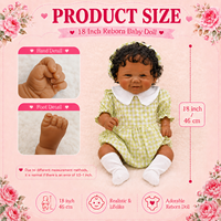 BAkwbwBY Poupée Reborn 18 Pouces Corps en Tissu Rembourré Souple Bébé Réaliste Poupée Câline de Collection Vente en Gros