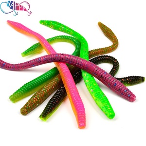 Lot de 10 leurres souples de pêche en PVC coulants, imitation vers de terre, leurres artificiels pour la pêche - Product Image 1