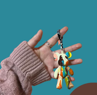 Porte-clés pendentif en résine fait main pour enfants, à peindre soi-même, motif ours artistique, modèle vierge blanc