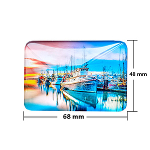Imán de nevera de cristal rectangular de diseño personalizado, nombre de ciudad de país personalizado, imanes de nevera 3D, recuerdo turístico - Product Image 2