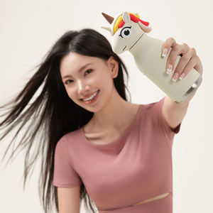 Tasse thermos sous vide pour enfants en acier inoxydable 316 Cartoon Dairy Unicorn Animal Head Design avec paille Bouteille d'eau pour enfants - Product Image 4