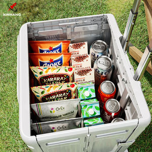 Xinhang शिविर यात्रा तह भंडारण कार्ट फोल्डेबल प्लास्टिक भंडारण ट्रॉली बड़े क्षमता वाले बाहरी तह भंडारण टोकरी - Product Image 4