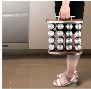 <span class=keywords><strong>Rack</strong></span> organizador doméstico de cozinha, conjunto de tampas de bambu para tempero, garrafas, potes, madeira, tempero - Product Image 1