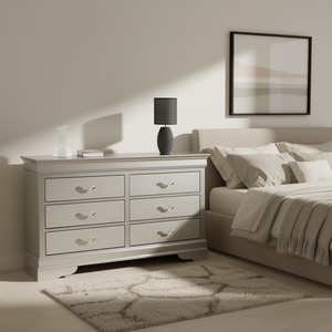 Commode Glory Furniture Lorana à 6 tiroirs, couleur champagne argenté, meubles de rangement contemporains pour chambre à coucher - Product Image 2