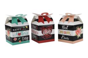 Gros point de bonheur coloré Floral heureux fête des mères carré faveur coffrets cadeaux nous aimons maman fête arc boîtes - Product Image 4