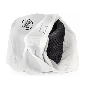 Saco plástico para pneus de plástico PE LDPE descartável resistente a água com logotipo personalizado, materiais reciclados com logotipo - Product Image 2
