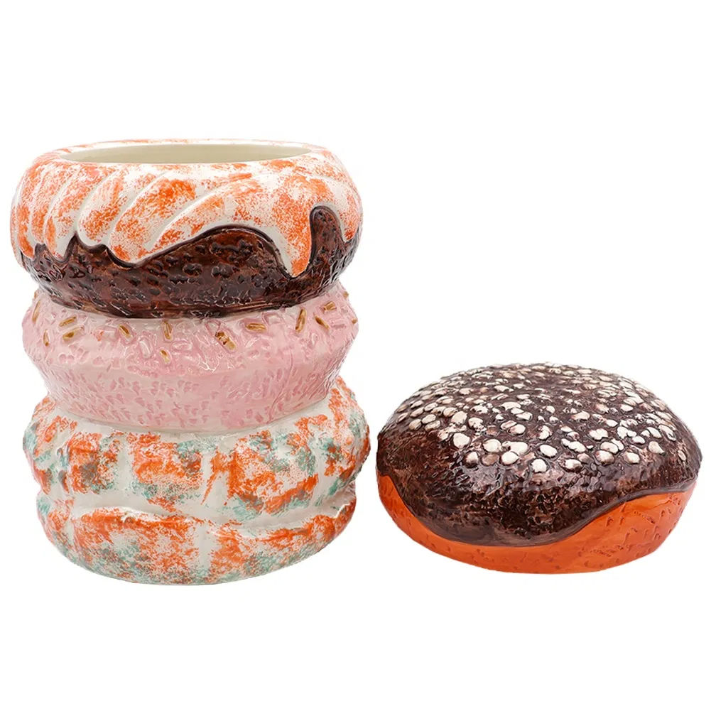 Donut cookie ceramic jar