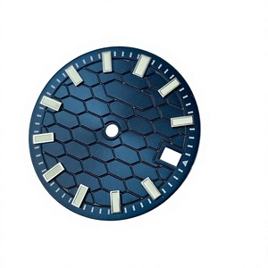 Cadran de montre en métal à motif de treillis bleu, fait à la main, Super C3 vert lumineux, 28.5mm, adapté au Japon NH35A NH36A, cadran de montre modifié SKX007 - Product Image 5