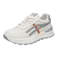 Chaussures de tennis ergonomiques pour femmes, dessus en cuir, amorti, toutes saisons, été, fête, bureau, entraînement en salle