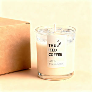 Evoduck Vendita Diretta Stile di Tendenza Candela di Lusso Personalizzata a Forma di Caffè Latte Ghiacciato in Cera di Soia Alimentare Profumata con Barattolo in Vetro - Product Image 4