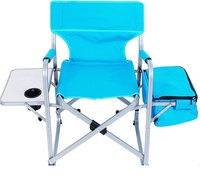 Table d'appoint portable légère en aluminium surdimensionné d'usine et chaises de réalisateur pliantes avec sac isotherme