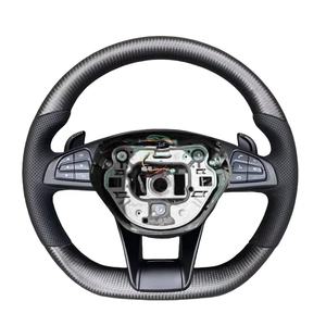 Volant personnalisé en carbone noir brillant pour <span class=keywords><strong>Mercedes</strong></span> Benz W204 W205 W207 W211 W212 W213 W221 W222 GLS CLS C63 <span class=keywords><strong>AMG</strong></span> - Product Image 6