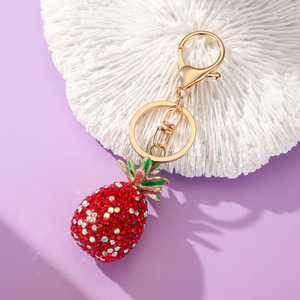 Portachiavi Ananas con Diamanti, Ciondolo Frutta Brillante con Strass, Regalo per Borsa da Donna o Chiavi dell'Auto - Product Image 4
