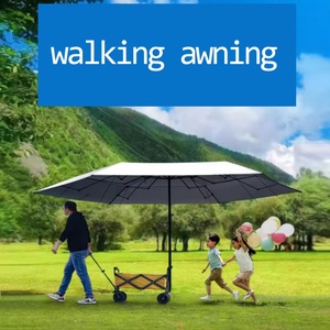 Carrito de Camping Plegable para Exteriores, Jardín, Parque, Carrito Utilitario Portátil para Playa con Soporte para Sombrilla y Bandeja para Comida - Product Image 5