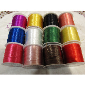 Flat Crystal Thread 0.5mm <b>Elastic</b> <b>Cord</b> For Beaded Bracelet DIY Religious Accessories Wholesale Rope Material - Product Image 1