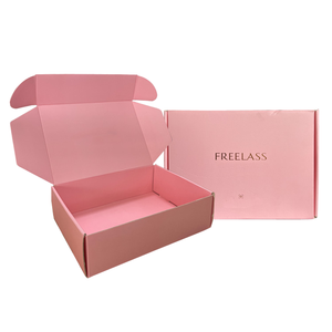 Boîtes d'expédition ondulées roses pastel mates élégantes et professionnelles, personnalisées pour cartons d'unités de commande en ligne - Product Image 1