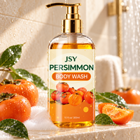 300ml Persimmon Douchegel met pomp voor een frisse dagelijkse douche en een zacht, schoon gevoel voor de huid. Fruit-geïnspireerde badverzorging, private label.