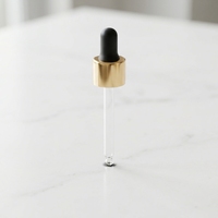 Bouchons compte-gouttes en verre, fermeture compte-gouttes en verre avec capuchon en aluminium anodisé or pour flacon d'huiles essentielles de 50 ml, parfum, expériences de laboratoire