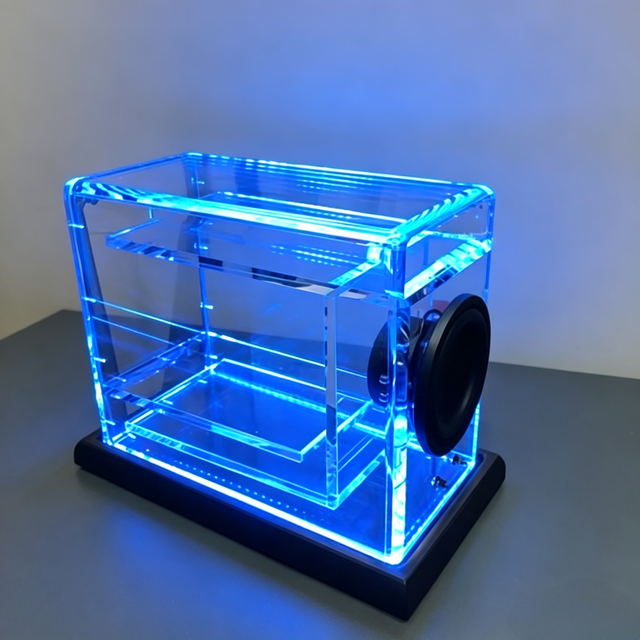 Custom Acrylic Speaker Box, High Transparent DIY Audio Enclosure Cabinet, Polished Lucite Bass Speaker Case for Home Studio