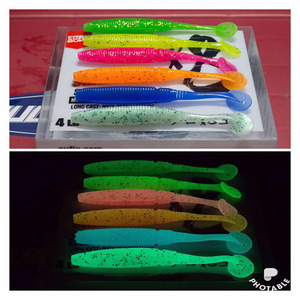 T coda luminosa esche morbide esche Silicone 50mm 75mm merci <span class=keywords><strong>per</strong></span> la pesca <span class=keywords><strong>mare</strong></span> Wobblers attrezzatura artificiale - Product Image 4