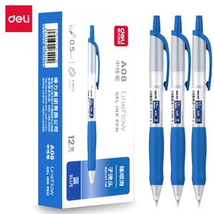 Deli A08 Gel Ink Pen 0.5mm Bullet Tip Blue Student Office Writing Pen - Product Image 1