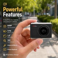 Mini caméra 2,5K 64MP avec écran IPS de 1,4 pouce, zoom 16X, enregistreur vidéo portable multilingue pour enfants, cadeau de fête