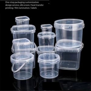 Seau en plastique transparent de qualité alimentaire personnalisable avec couvercle hermétique multifonctionnel résistant aux hautes températures pour la micro-écologie alimentaire - Product Image 2