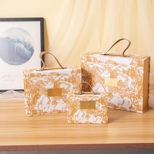 RTS 27*21*9 cm xử lý hộp giấy tái chế nổi hộp giấy với xử lý Hộp quà tặng cho mỹ phẩm bao bì và quà tặng - Product Image 3