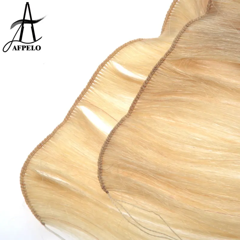 Wholesale Extensiones Cabello Natural Invisible Hair Hand Tied Weft Human Hair Extensions