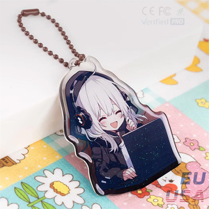 Tùy Chỉnh Logo Acrylic Epoxy Keychain Phim Hoạt Hình Mặt Dây Chuyền Hình Ảnh Đèn Flash Sạch Quyến Rũ In Ấn Cá Tính Holographic Anime Keycharms - Product Image 1