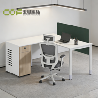 Bureau en forme de L, poste de travail informatique, bureau modulaire avec montage facile, design moderne, rangement, mobilier commercial