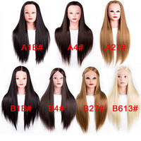 Leeons 27 # Blonde Marron Synthétique Machine-Made Mannequin Poupée Tête Cheveux Tressage Coupe Dressing Pratique Formation Tête pour