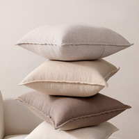 Housse de coussin carrée rétro en lin pressé pour canapé et dossier de salon, vente chaude transfrontalière en dropshipping