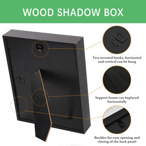 Wholesale 8x8 8x10 10x10 12x12 Inch A4 <strong>3D</strong> Wooden Shadow <strong>Box</strong> <strong>Frames</strong> with UV Printed Glass-3CM 5CM Deep Eco-Friendly Display Case - Product Image 4