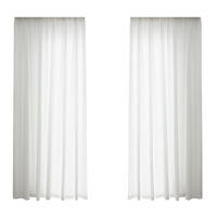 Rideau transparent à rayures verticales auto-adhésif sans perçage XinLan, installation facile, voilage doux pour chambre à coucher, petite fenêtre